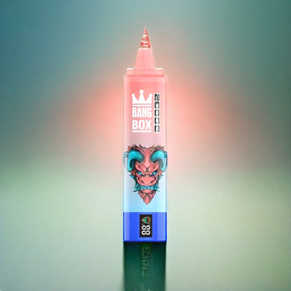 Bang Box 20000 Puffs France Grossiste - 0% à 5% de nicotine, 35 ml e-liquide, 12 sauvegardes, glace à la passée