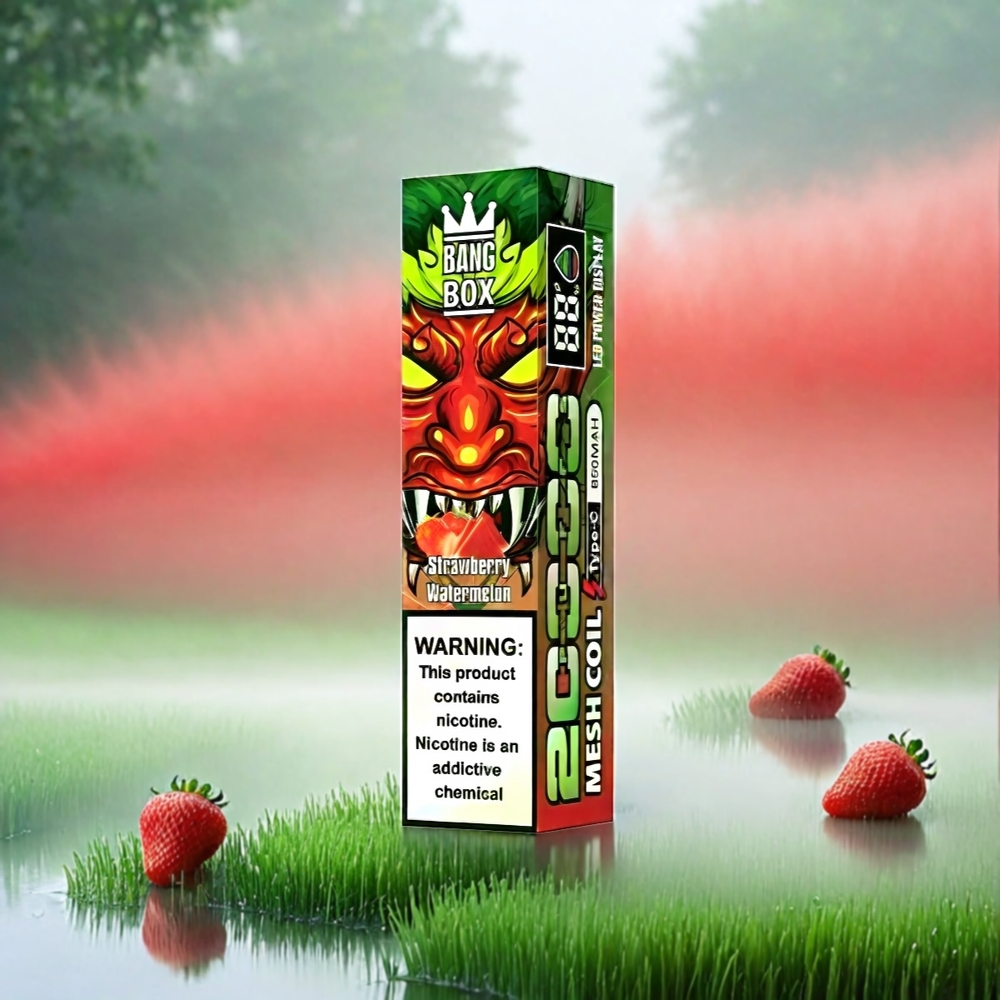 Bang Box 20000 Puffs France Grossiste AVEC 35ml e-liquid et 12 sauvegardes (fulse pastèque) - 0% 2% 3% 5% de nicotine