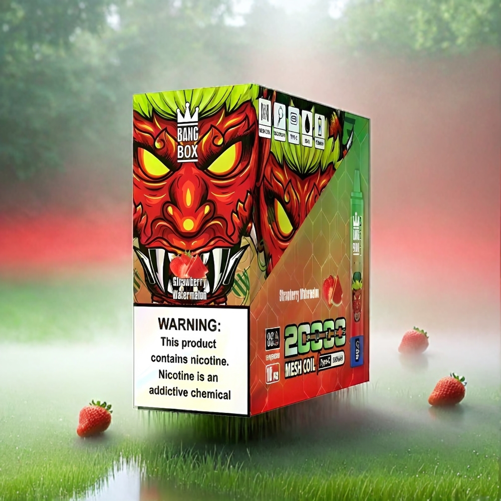 Bang Box 20000 Puffs France Grossiste AVEC 35ml e-liquid et 12 sauvegardes (fulse pastèque) - 0% 2% 3% 5% de nicotine