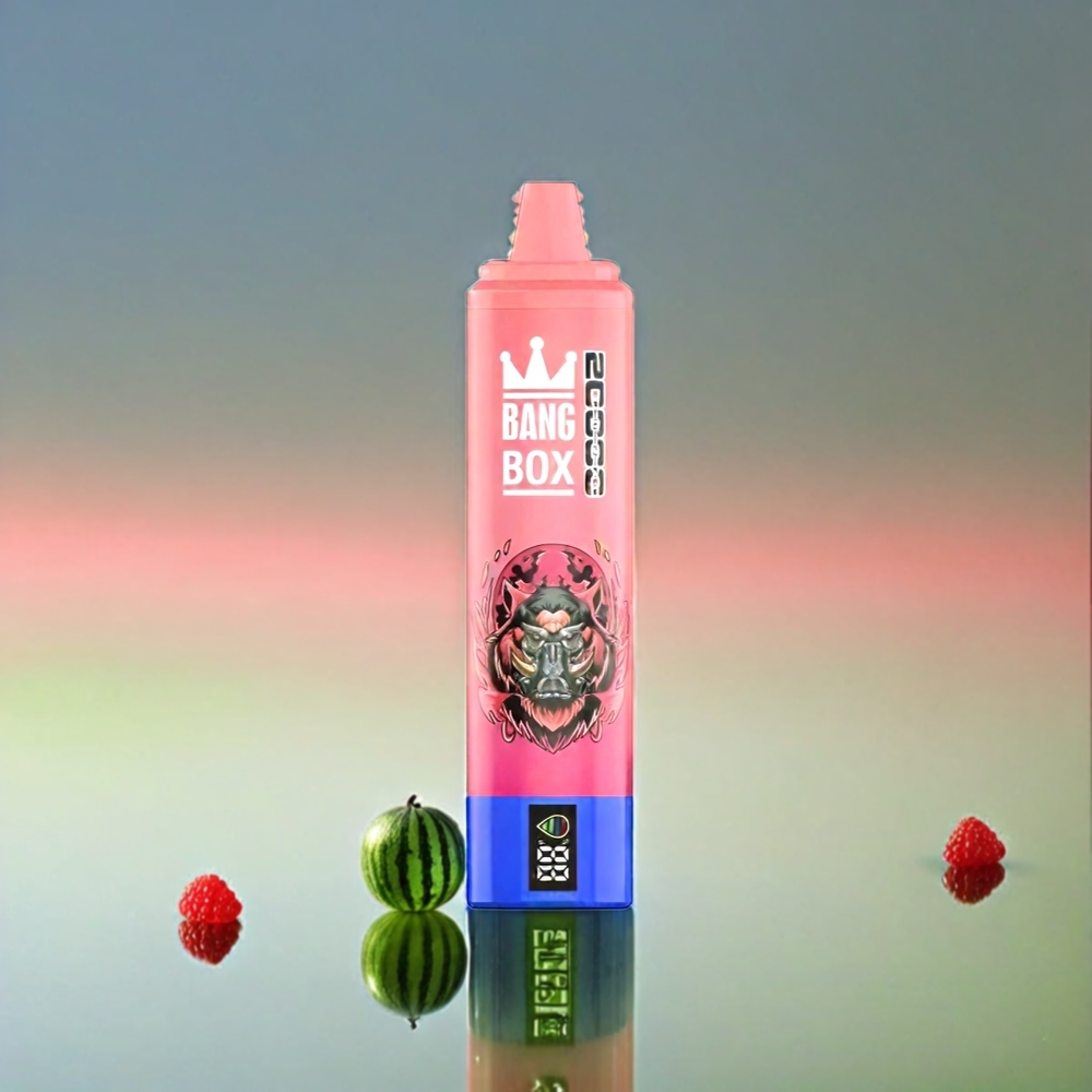 France Grossiste Bang Box 20000 Puffs Vape Framboise Pastèque (pastèque de framboise) AVEC ÉCRAN Intelligent, 35 ml e-liquide et 850mAh rechargeable