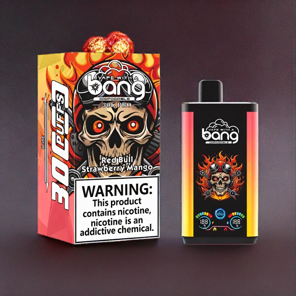 Bang 30K Pro 30000 Puffs France Grossiste - 36ml, 550mAh, Dual-Saveur Red Bull & Mangue-Fraise