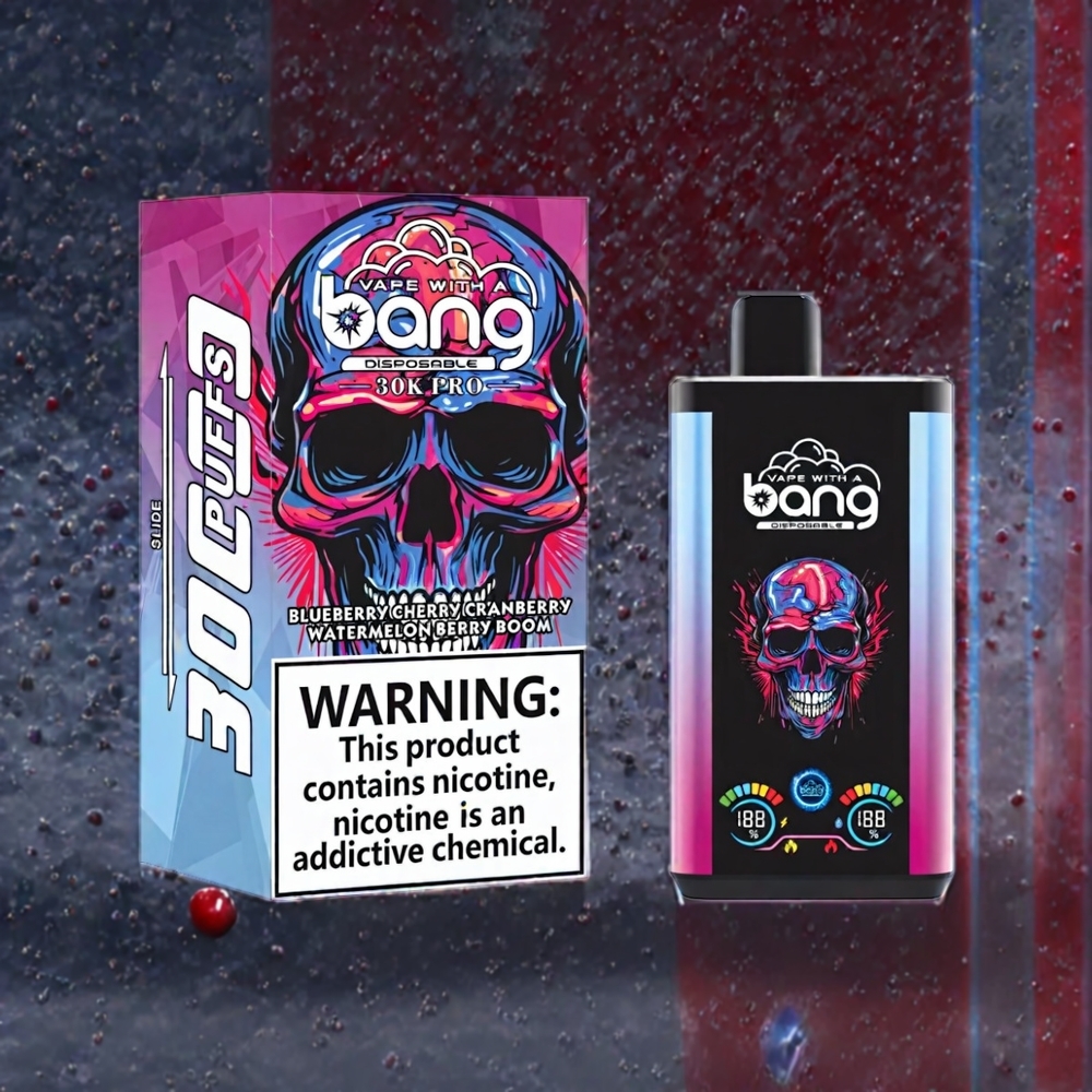 Bang 30K Pro 30000 Puffs France Grossiste - Double Arôme Myrtille Cerise Cranberry & Pastèque Baies Boom - 36ml 550mAh