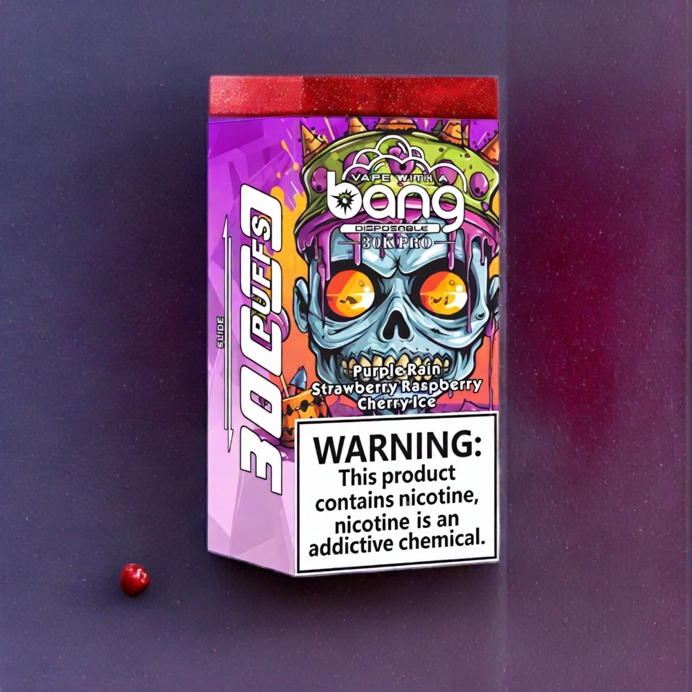 Bang 30K Pro 30000 Puffs France Grossiste - Double Arôme (Pluie Violette & Fraise Framboise Cerise Glacée) - 36ml - 550mAh - 0%, 2%, 3%, 5% Nicotine