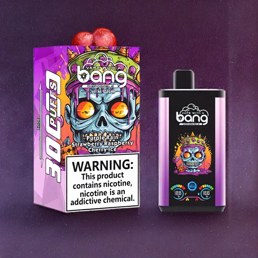 Bang 30K Pro 30000 Puffs France Grossiste - Double Arôme (Pluie Violette & Fraise Framboise Cerise Glacée) - 36ml - 550mAh - 0%, 2%, 3%, 5% Nicotine