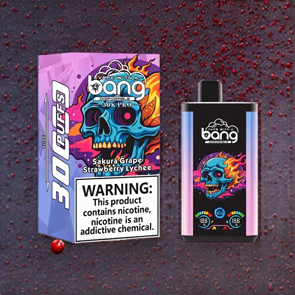 Bang 30K Pro 30000 Puffs France Grossiste - Double Arôme Sakura Raisin & Fraise Litchi - 36ml - 550mAh