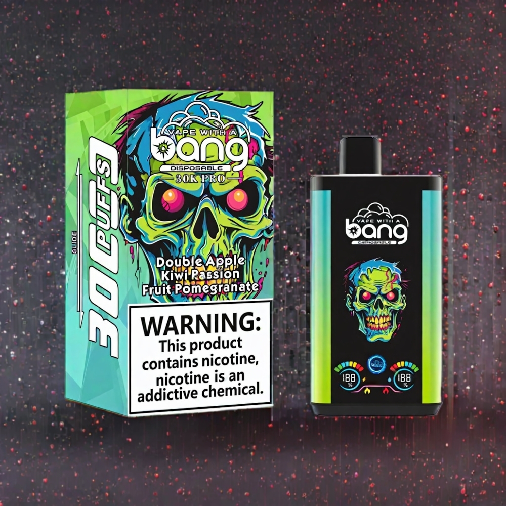 Bang 30K Pro 30000 Puffs France Grossiste - Double Pomme & Kiwi Fruit de la Passion Grenade - 36ml, 550mAh, Dual-Saveur