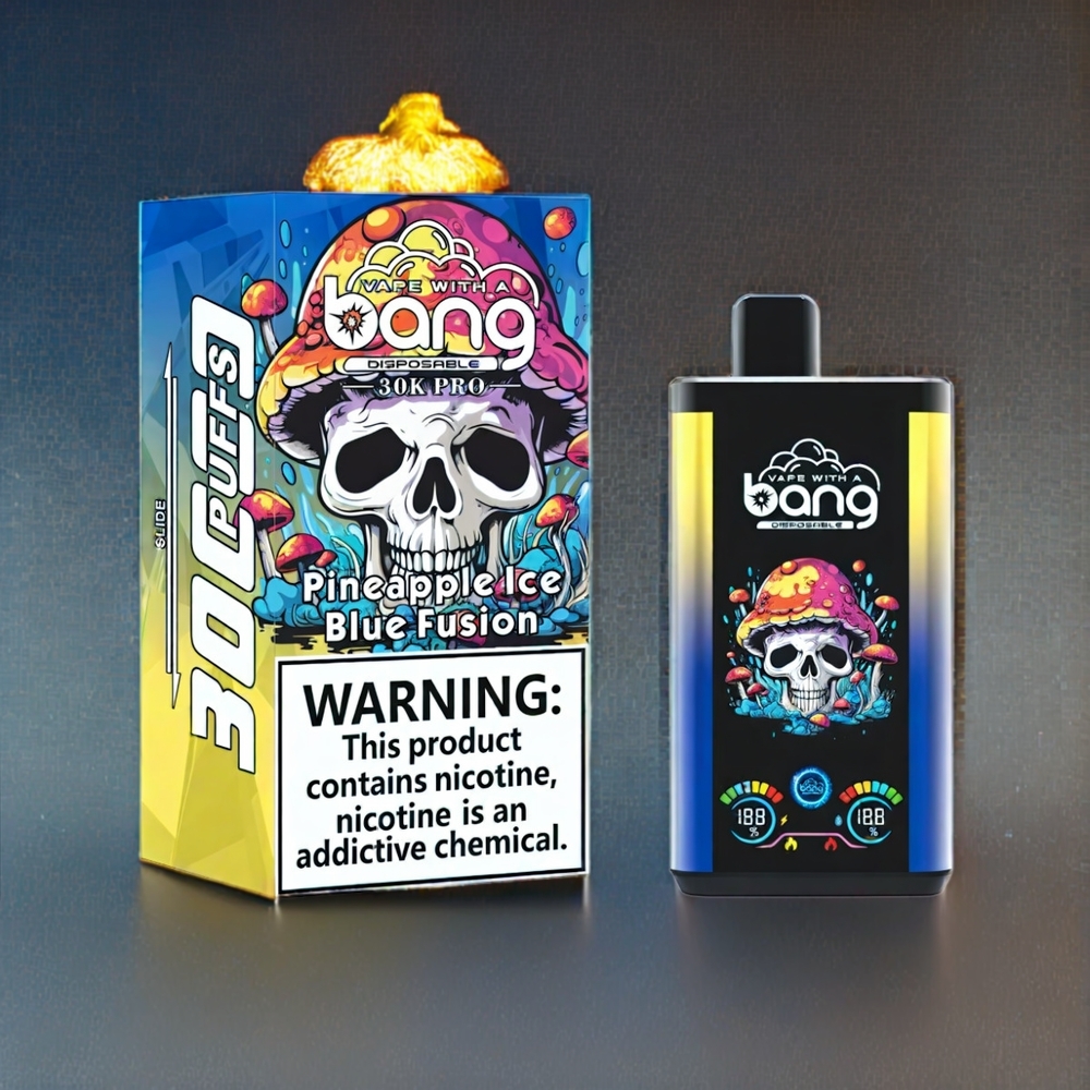 Bang 30K Pro 30000 Puffs France Grossiste - Double Saveur Ananas Glacé & Fusion Bleue - 36ml - 550mAh - 0%/2%/3%/5% Nicotine