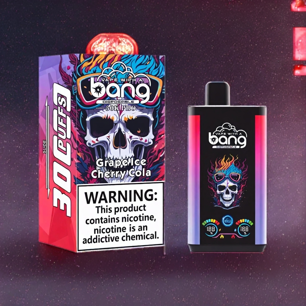 Bang 30K Pro 30000 Puffs France Grossiste - Double Saveur (Raisin Glacé & Cerise Cola) - 36ml - 550mAh - Nicotine 0%/2%/3%/5%