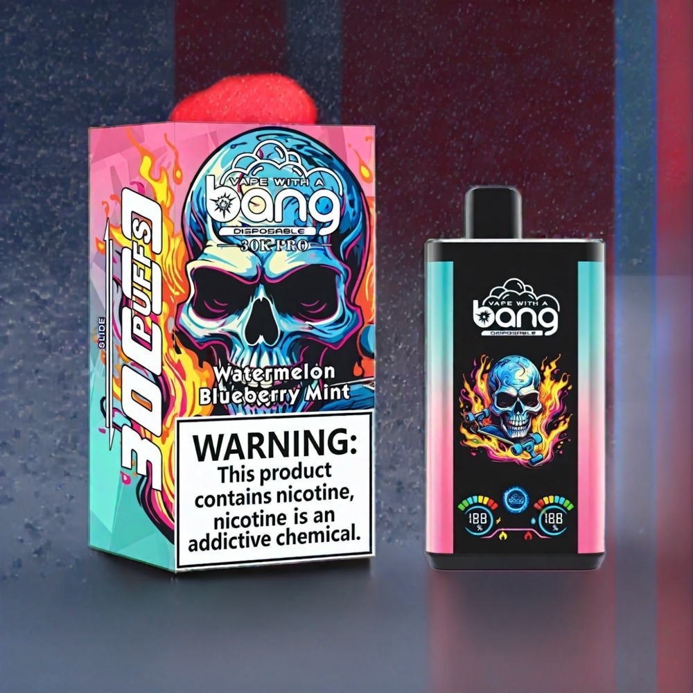 Bang 30K Pro 30000 Puffs France grossiste - Double Saveur Pastèque & Myrtille Menthe - 36ml - 550mAh