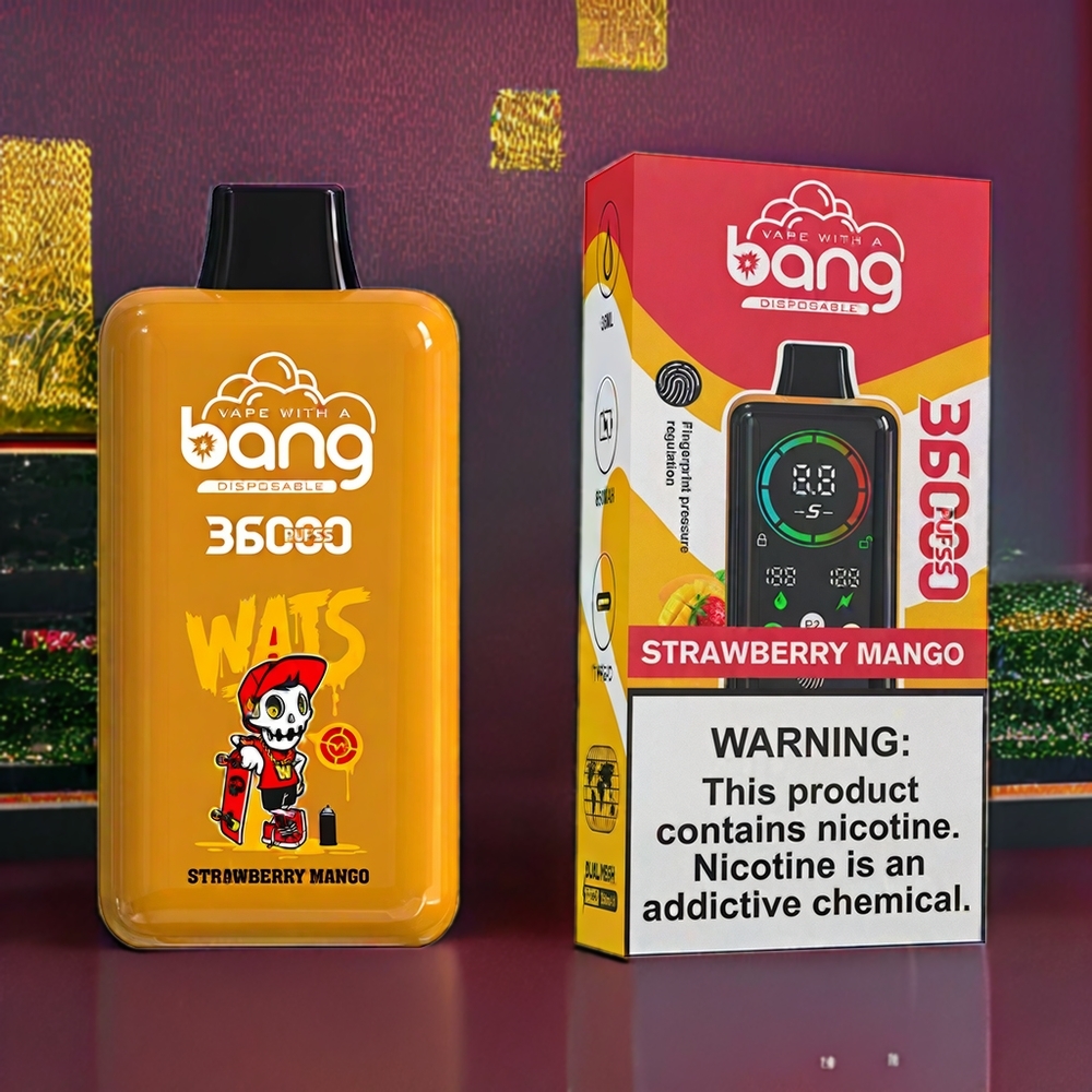 Bang 36000 Power Vape jetable Fraise Mangue - 36ml, 36000 Puffs, 850mAh - France Grossiste
