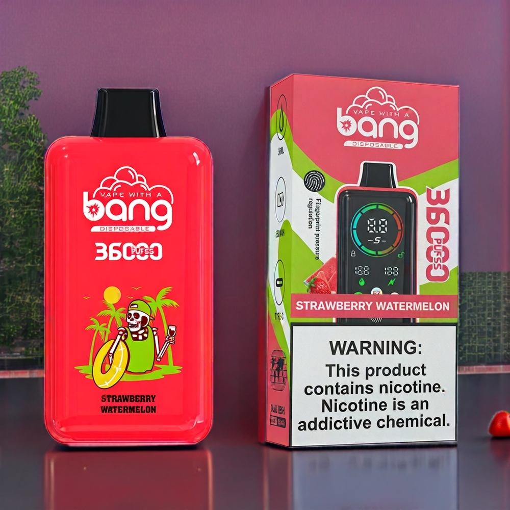 Bang 36000 Power Vape jetable France Grossiste - 36ml 36000 Puffs 850mAh - Fraise Pastèque