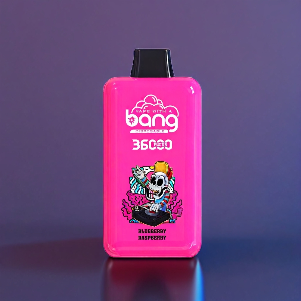 Bang 36000 Power Vape jetable France Grossiste Myrtille Framboise (36ml, 36000 Puffs, 850mAh)