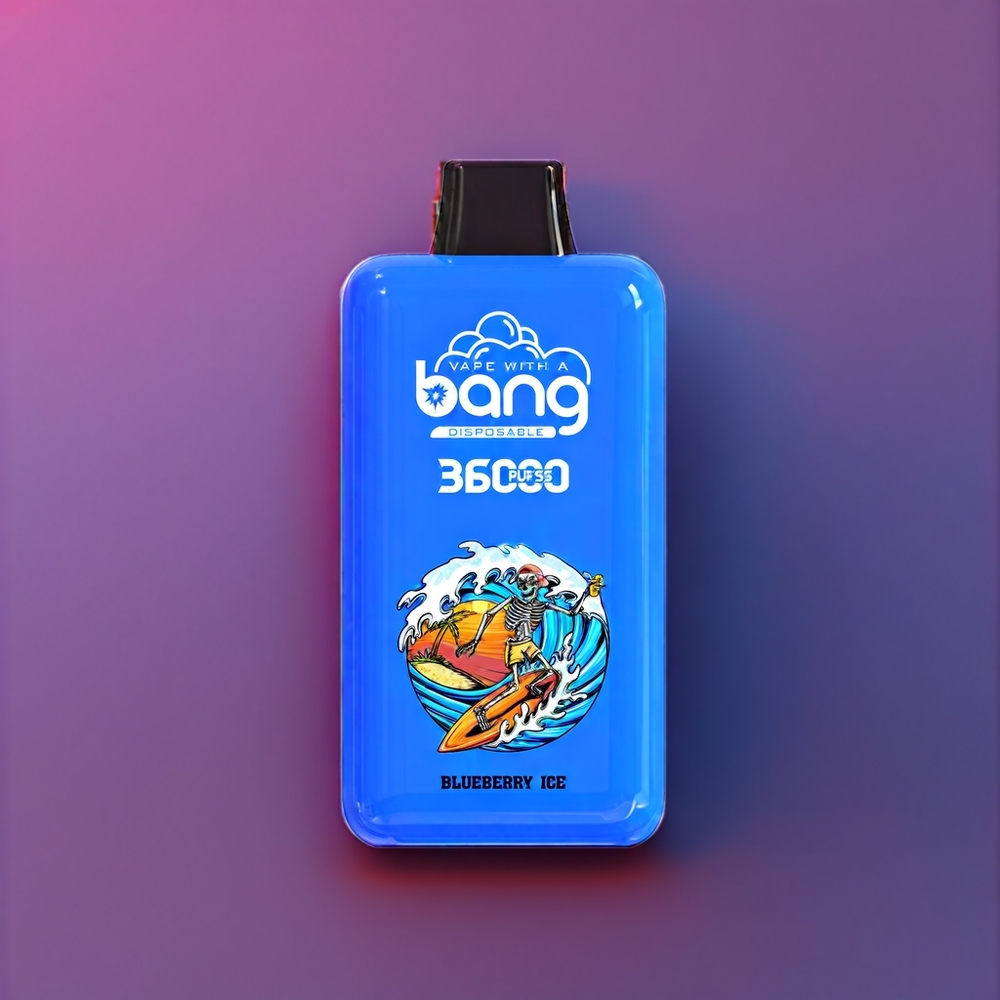 Bang 36000 Power Vape jetable France grossiste - 36ml, 36000 Puffs, 5% Nicotine, Batterie 850mAh - Myrtille Glacée