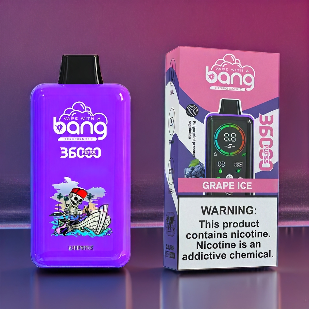 Bang 36000 Power Vape jetable Glace Raisin France Grossiste - 36ml, 36000 Puffs, 850mAh
