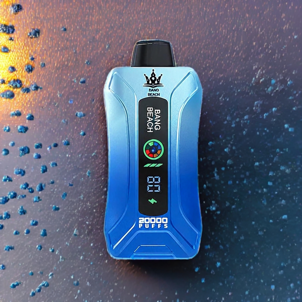 Bang Beach 20000 Puffs France Grossiste - Design Élégant et Ergonomique, Écran Intelligent, Bleu Razz Glace