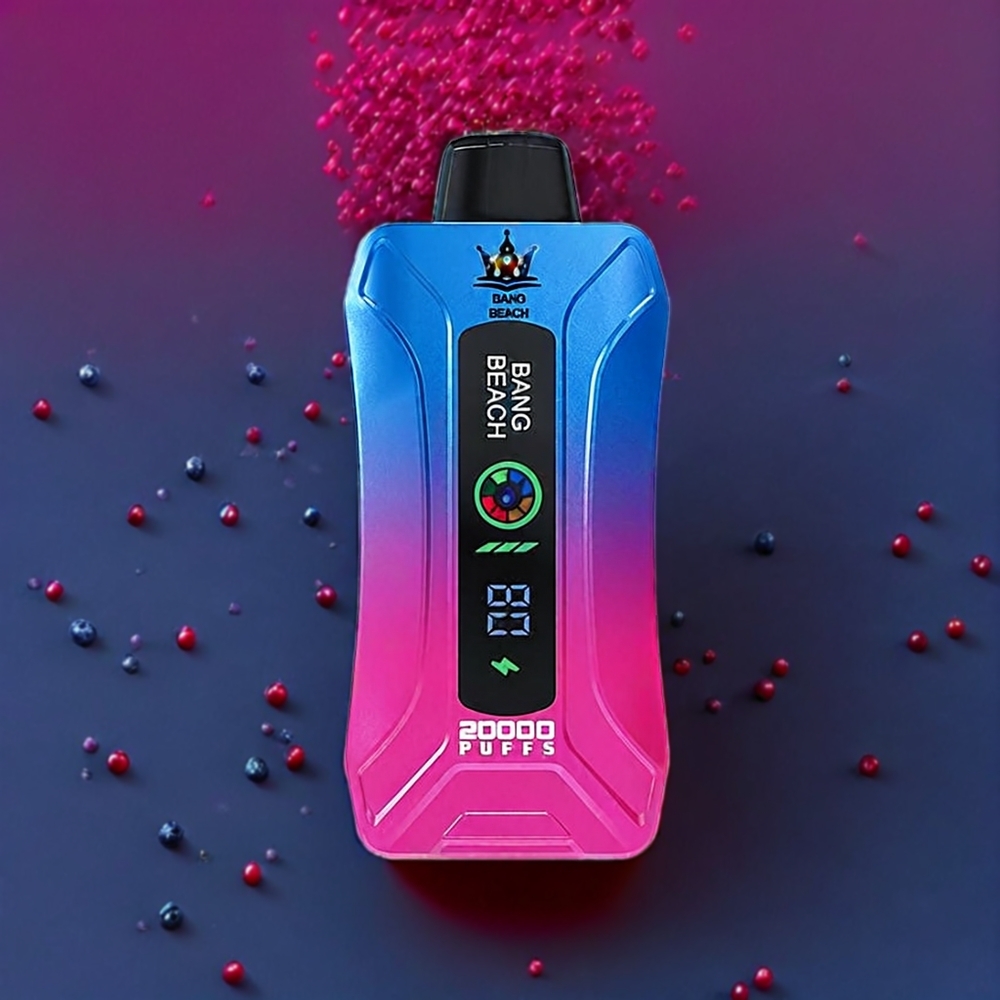 Bang Beach 20000 Puffs France Grossiste - Myrtille Framboise - 35ml, 650mAh, Écran Intelligent