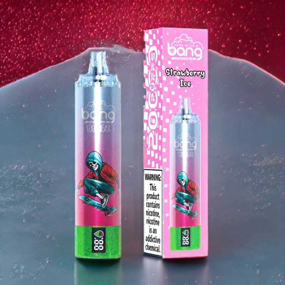 Bang Blaze Tornado 20000 Puffs France Grossiste - Fraise Glace avec Port de Charge Type-C et Flux d'Air Réglable (0%,2%,3%,5% Nicotine)