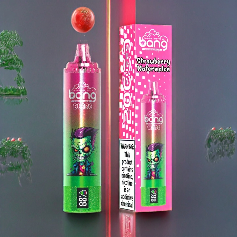 Bang Blaze Tornado 20000 Puffs France Grossiste Rechargeable Type-C Airflow Réglable 0%,2%,3%,5% Nicotine et Fraise Pastèque
