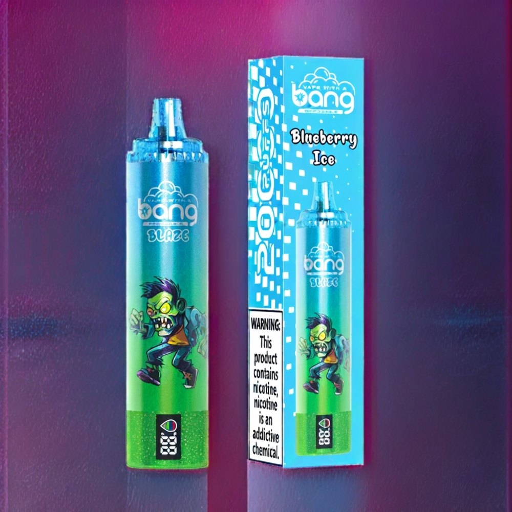 Bang Blaze Tornado 20000 Puffs France Grossiste Rechargeable Type-C Airflow Réglable Myrtille Glacée