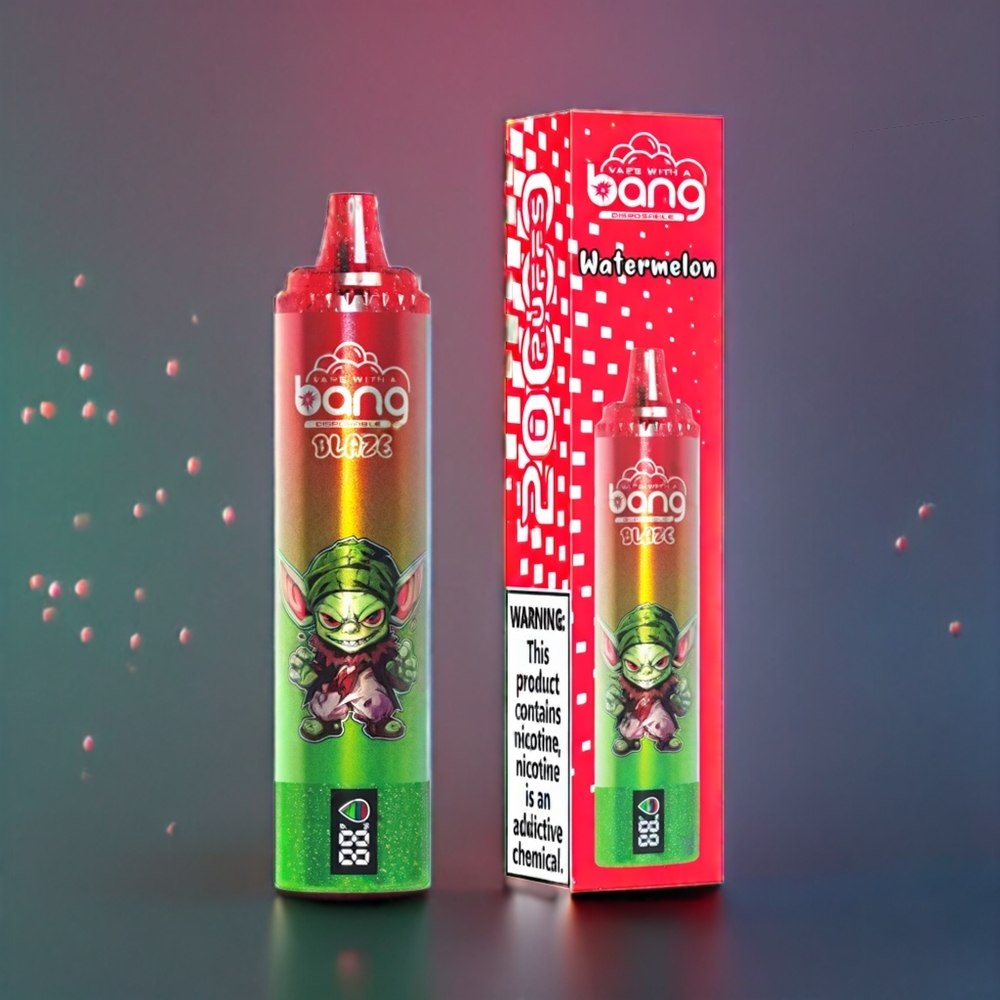 Bang Blaze Tornado 20000 Puffs France Grossiste Rechargeable Type-C Airflow Réglable Pastèque Vape jetable