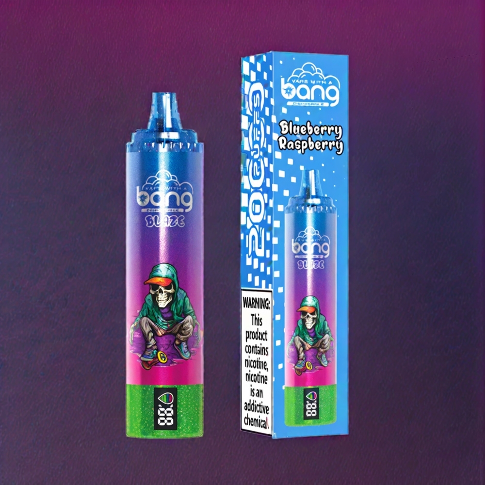Bang Blaze Tornado 20000 Puffs France grossiste - Recharge Type-C - Airflow Réglable - 0%,2%,3%,5% Nicotine - Myrtille Framboise