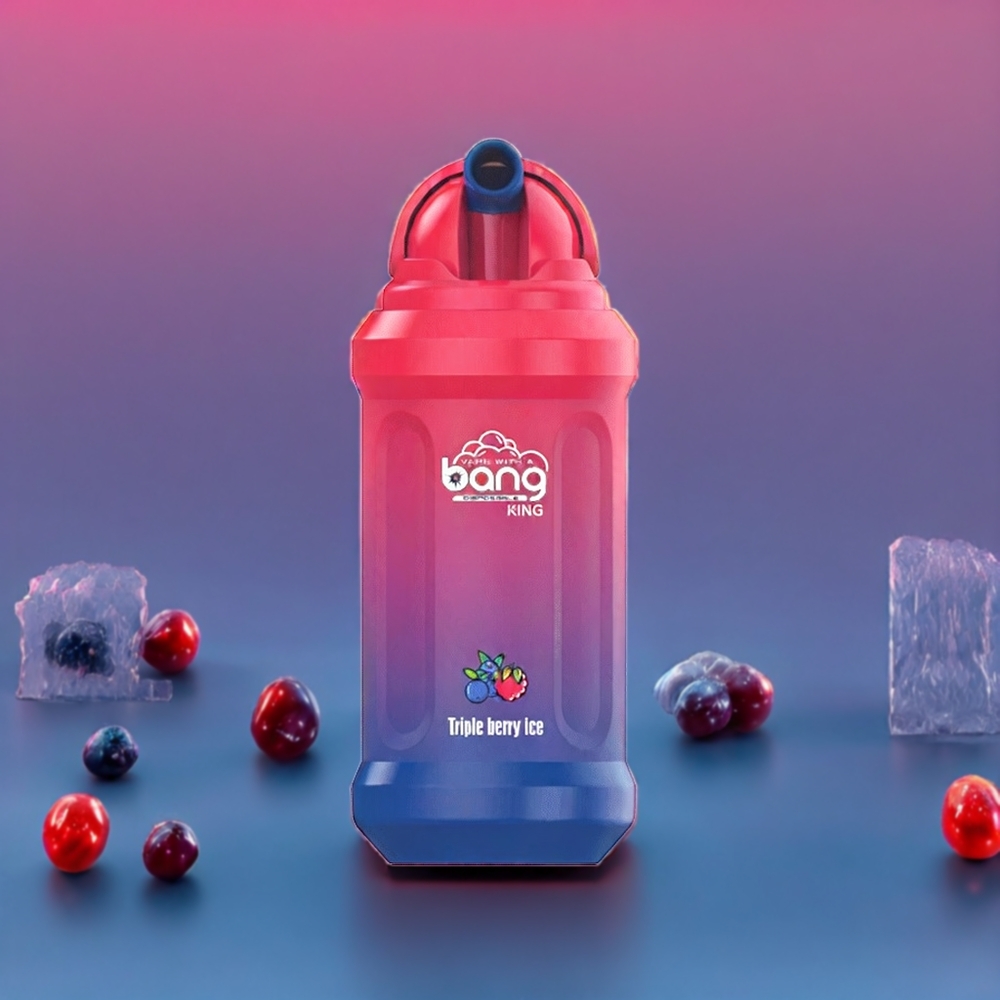 Bang King 12000 Puffs France Grossiste Triple Baies Glacées - 23ml, 650 mAh, 1.2 Ohm Mesh Coil, 0%/2%/3%/5% Nicotine