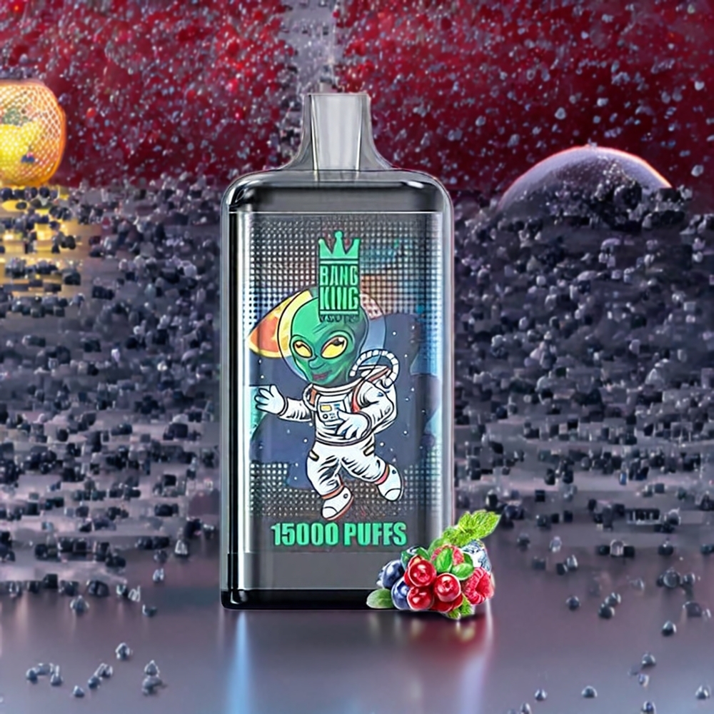 Bang King 15000 Puffs France Grossiste - Triple Baies Glacées (Design Coloré et Ludique, 21ml, 550 mAh)