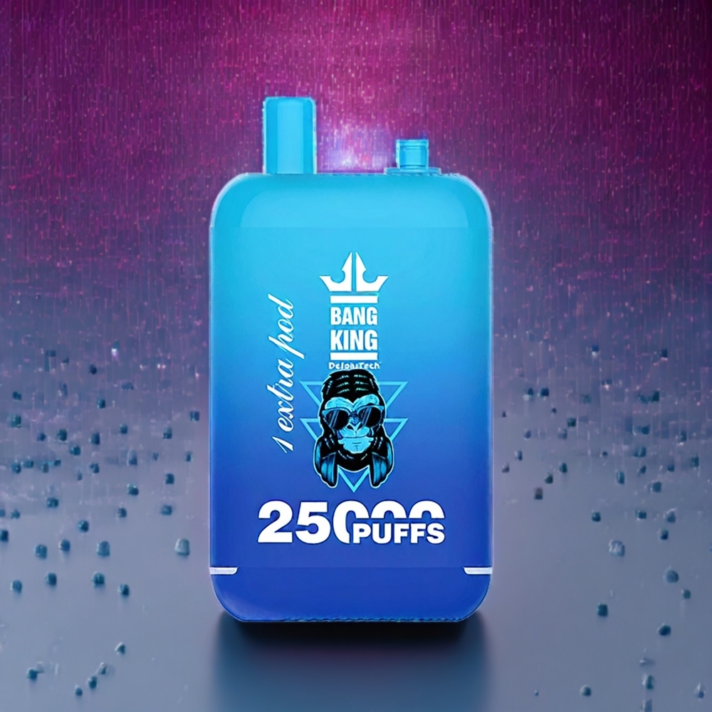 Bang King 25000 Puffs France Grossiste - Dispositif Jetable Double Pod 46ml (Bleu Framboise Glacée) - Batterie 650mAh, Résistance Mesh 1.0 Ohm, Recharge Type-C