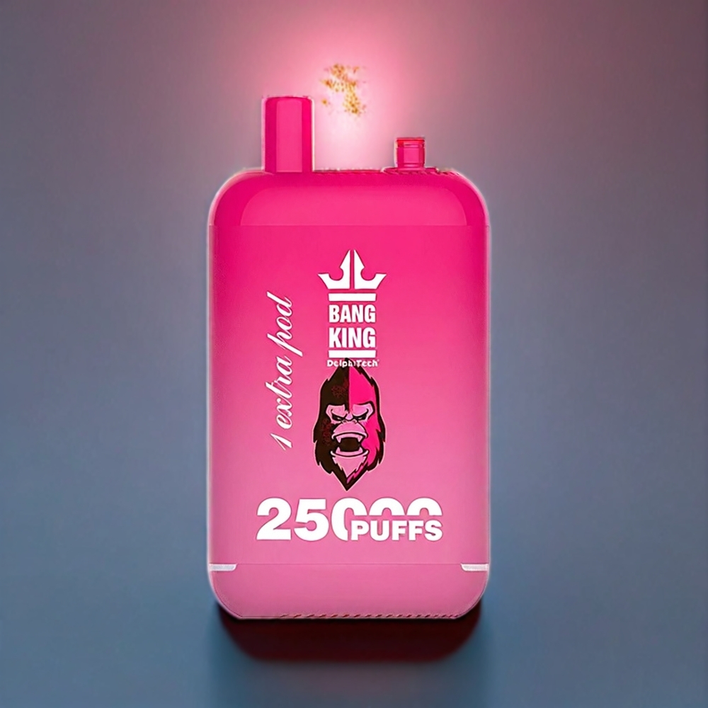 Bang King 25000 Puffs France Grossiste - Double Pod Système, 46ml E-Liquide, 5% Nicotine, Charge Type-C, Fraise Pastèque