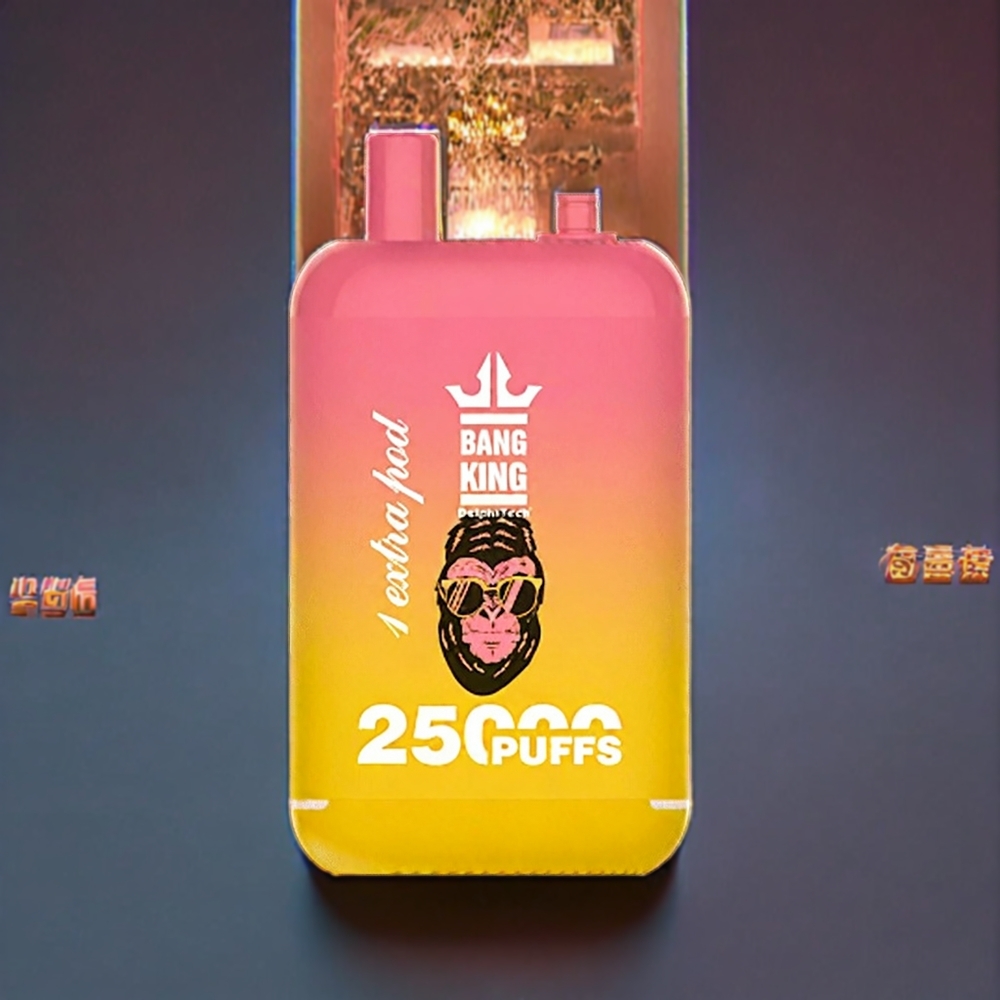 Bang King 25000 Puffs France Grossiste - Vape jetable Pêche Mangue avec 46ml, 650 mAh et Double Pod Système