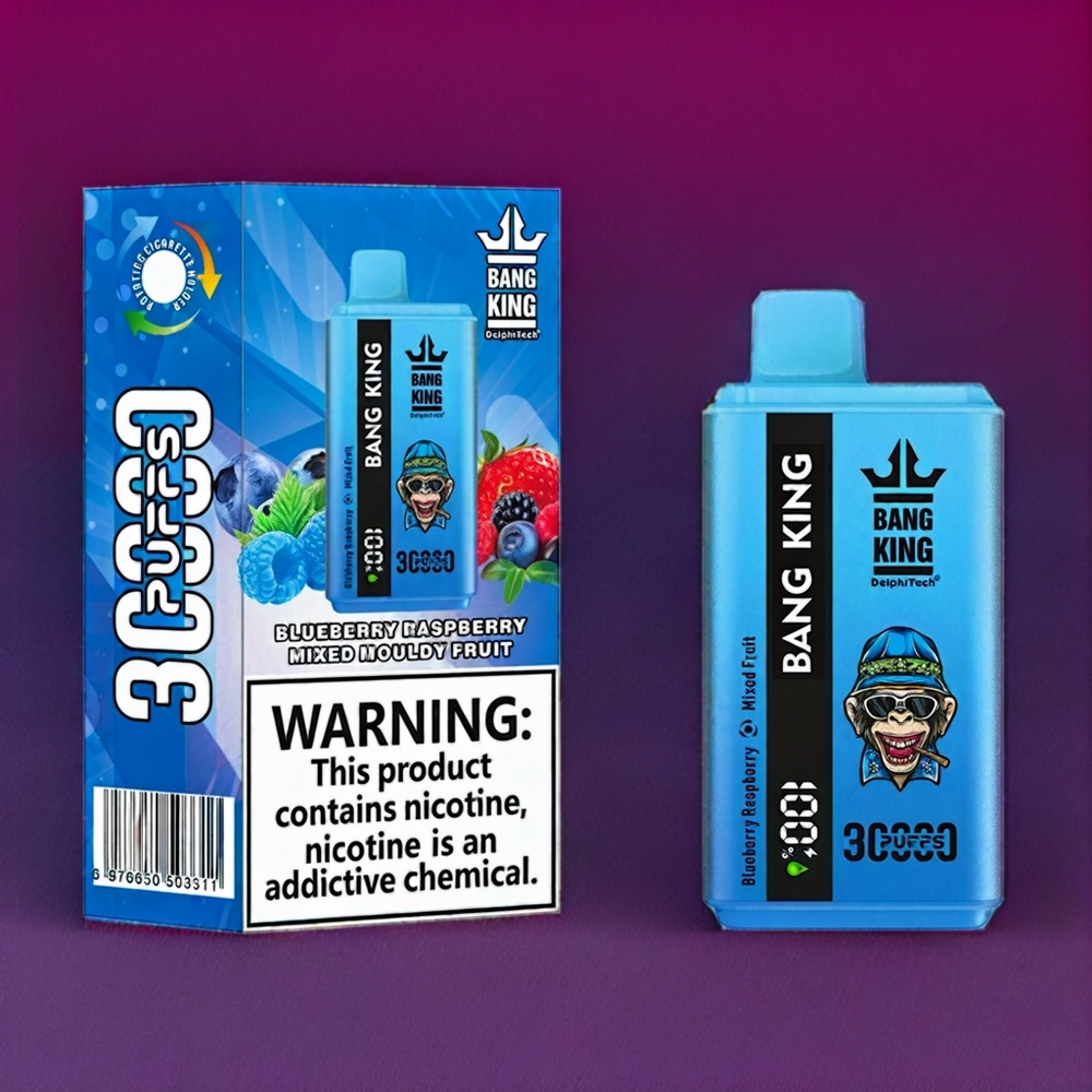 Bang King 30000 Puffs France Grossiste Vape jetable Myrtille Framboise Mixte Fruit Moisi