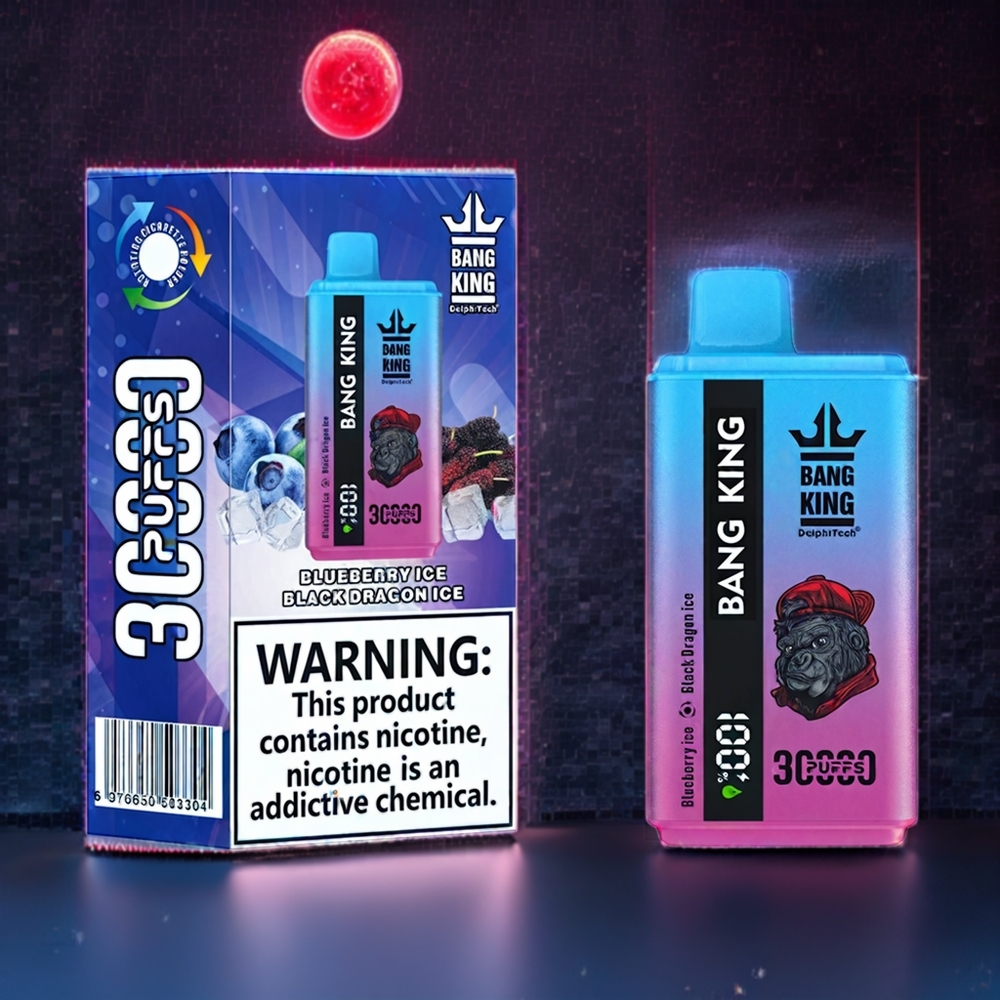 Bang King 30000 Puffs France Grossiste Vape jetable - Myrtille Glace (Blueberry Ice) Dragon Noir Glace (Black Dragon Ice) - 36ml, 550mAh, Double Bobine Mesh 1.2Ω