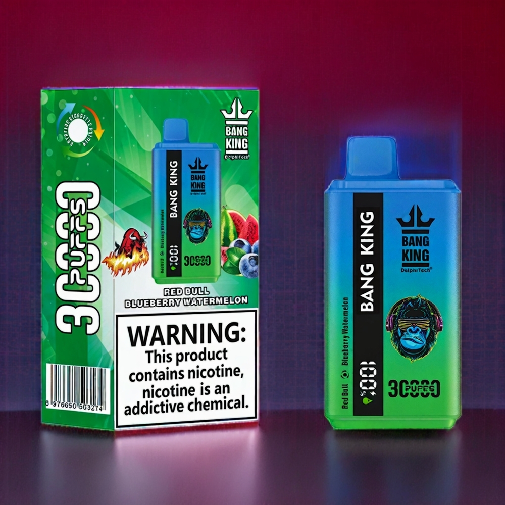 Bang King 30000 Puffs France Grossiste Vape jetable Red Bull Myrtille Pastèque