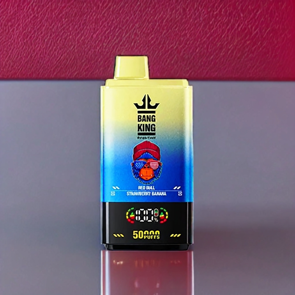 Bang King 50000 Vape Jetable France Grossiste - 50ml, 850mAh, Bobine Mesh 1.0, Red Bull Fraise Banane