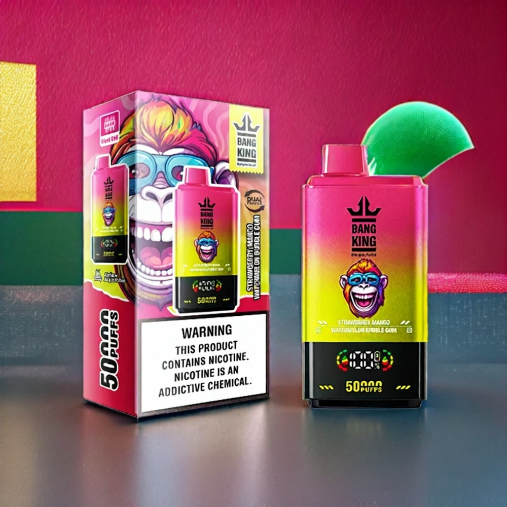 Bang King 50000 Vape jetable France Grossiste - 50ml, 850mAh, Bobine Mesh 1.0 - Fraise Mangue Pastèque Bubble Gum