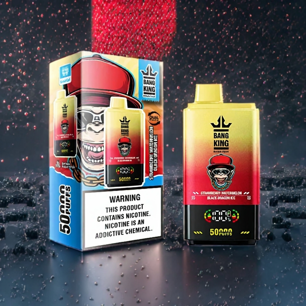 Bang King 50000 Vape jetable France Grossiste - 50ml 850mAh Fraise Pastèque Glace Dragon Noir