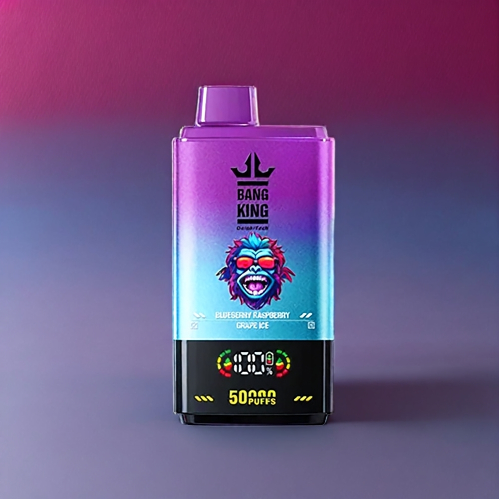 Bang King 50000 Vape jetable France Grossiste - Myrtille Framboise Raisin Glacé (50ml, 850mAh, Bobine Mesh 1.0)