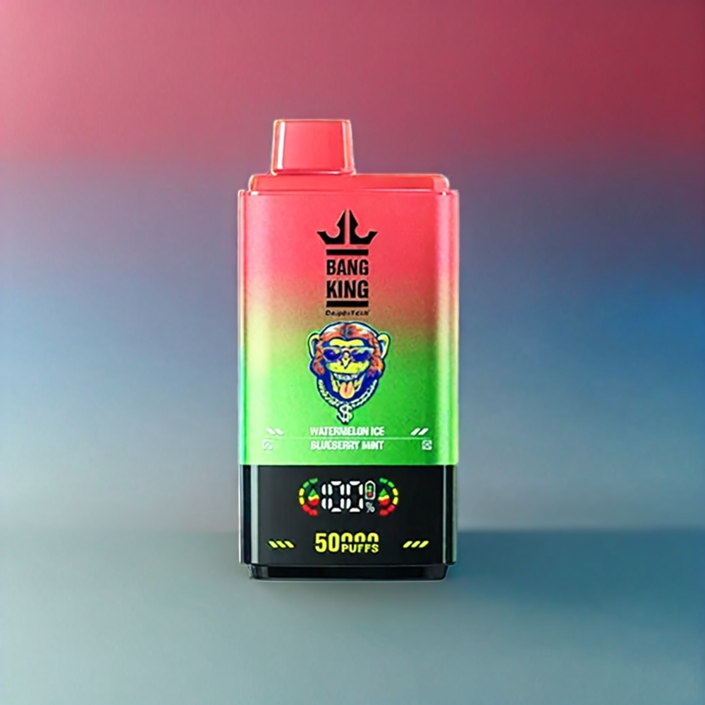 Bang King 50000 Vape jetable France Grossiste - Pastèque Glacée Menthe Myrtille (50ml, 850mAh, Bobine Mesh 1.0)
