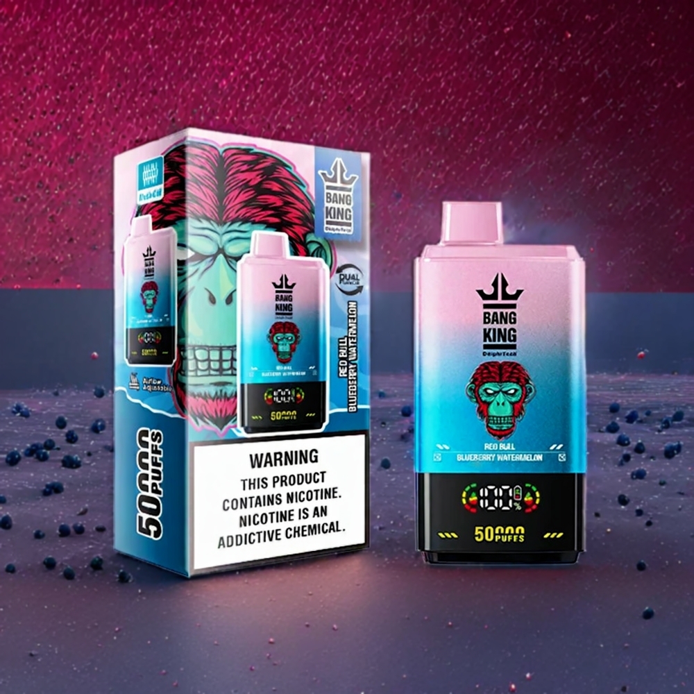 Bang King 50000 Vape jetable France Grossiste Red Bull Myrtille Pastèque - 50ml, 850mAh, Bobine Mesh 1.0