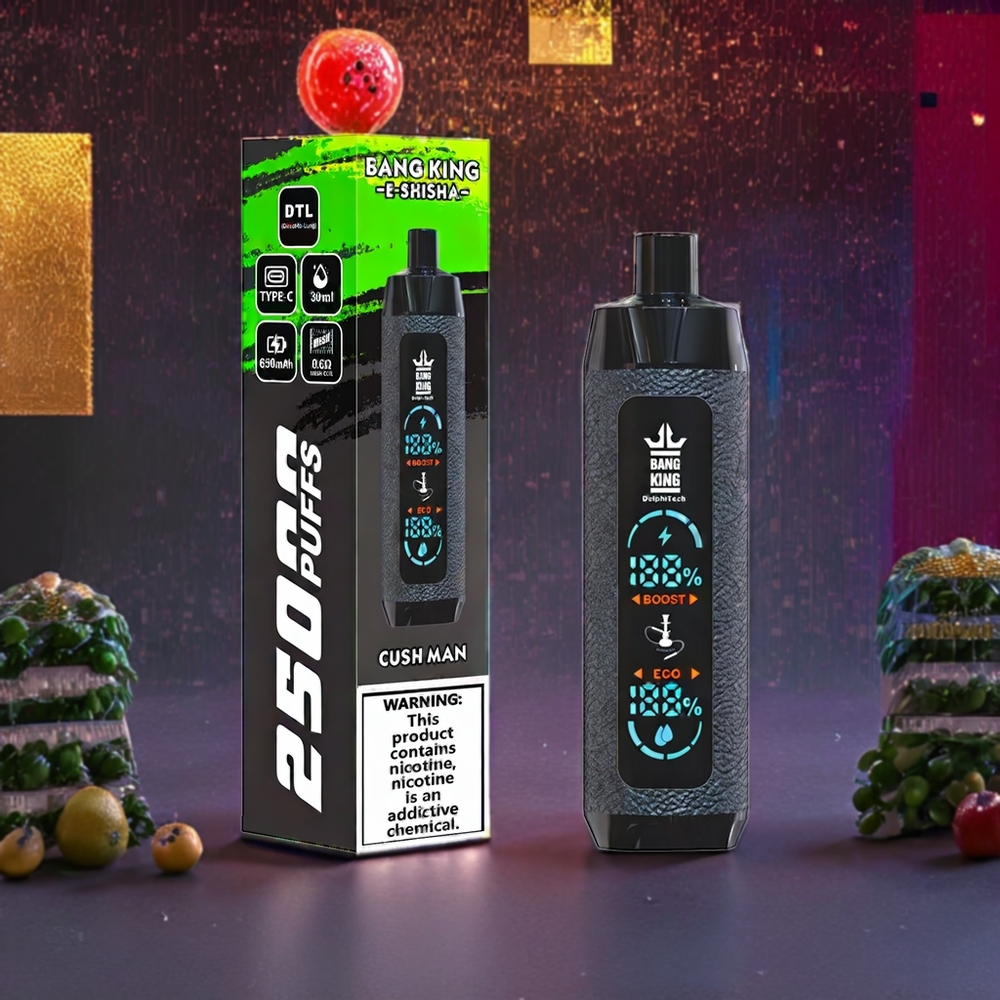 Bang King Shisha 25000 Puffs - France Grossiste - 30ml - 650 mAh - Type-C - Cush Man (Homme Cush)