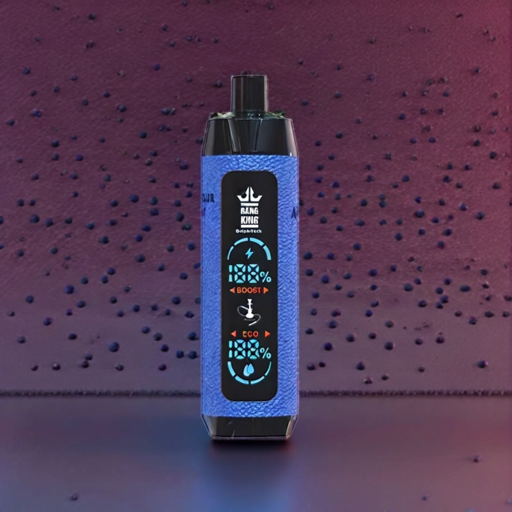 Bang King Shisha 25000 Puffs France Grossiste - 30ml, 650 mAh, Type-C, Mesh 0.6 Ohm, Myrtille Acidulée Framboise