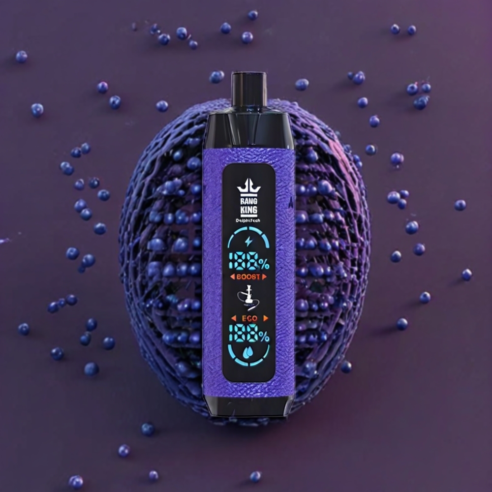 Bang King Shisha 25000 Puffs France Grossiste - Dispositif Jetable 30ml 650 mAh Type-C Myrtille Raisin