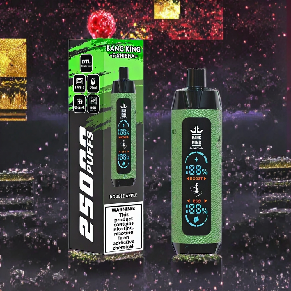 Bang King Shisha 25000 Puffs France Grossiste - Double Pomme (30ml, 650 mAh, Type-C)