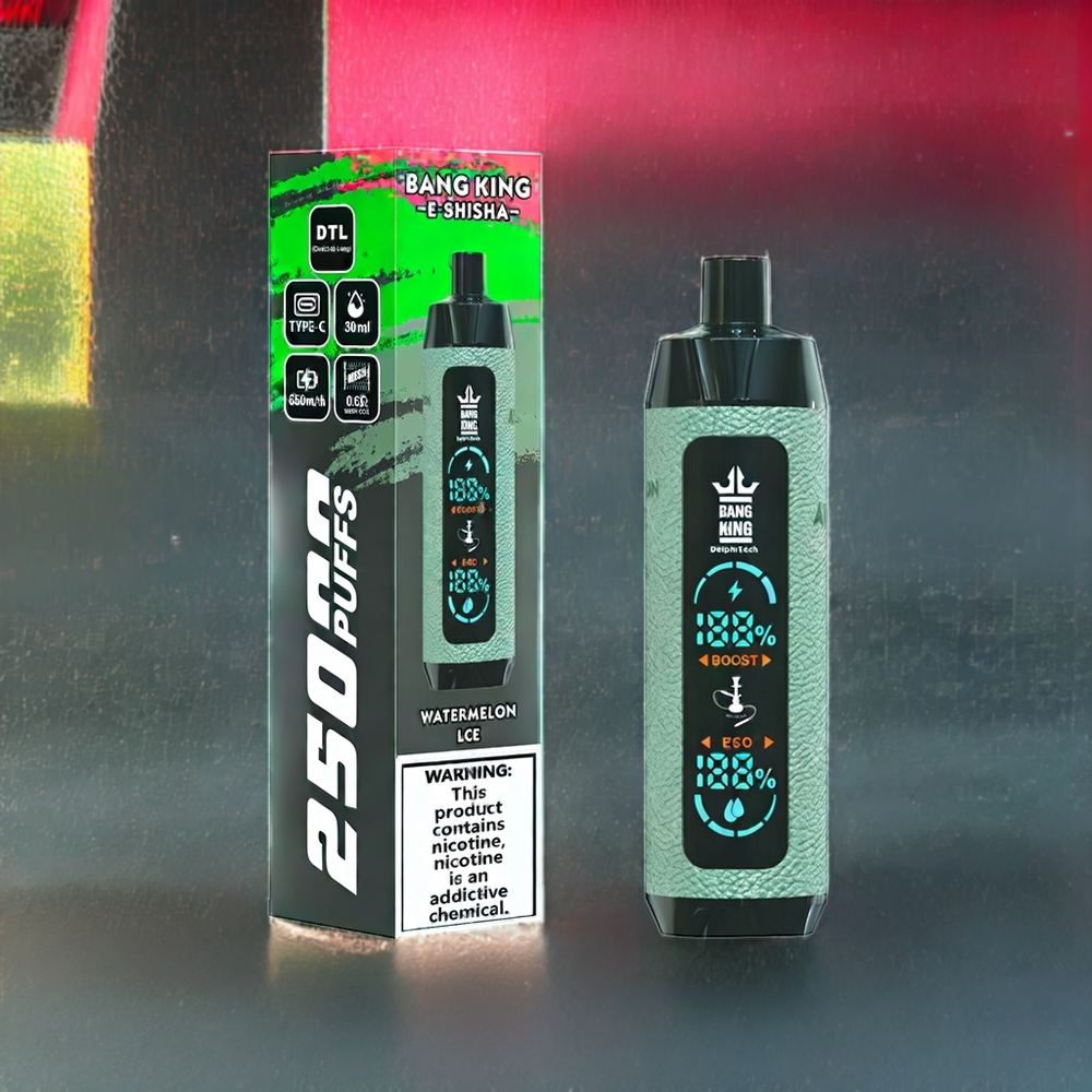 Bang King Shisha 25000 Puffs France Grossiste - Pastèque Glacée - 30ml - 650 mAh - Type-C