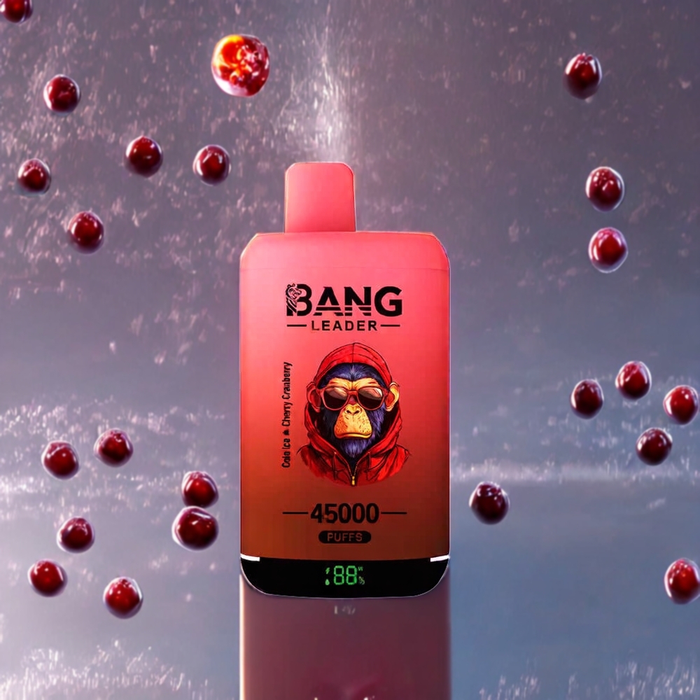 Bang Leader 45000 Puffs France Grossiste - 0% à 5% Nicotine, Écran Intelligent, Double Saveur Cola Glace Cerise Cranberry