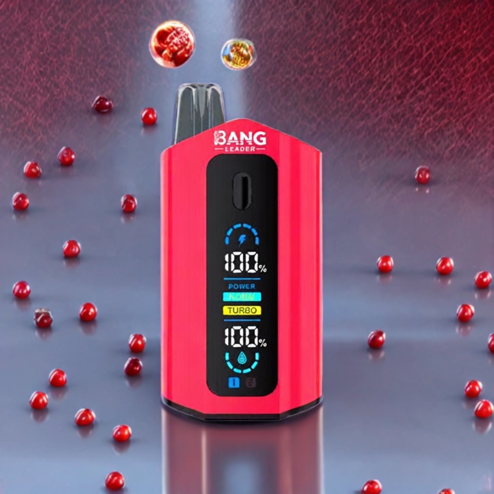 Bang Leader 50000 Puffs France Grossiste - E-liquide 36ml, Batterie 13400mAh, Port Type-C, Saveurs Fraise Framboise Cerise Glace