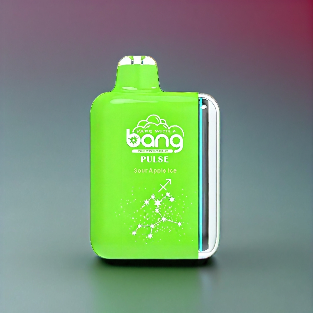 Bang Pulse 18000 Puffs France Grossiste - Type-C Charge 650mAh 26ml - Pomme Acidulée Glacée (0%/2%/3%/5% Nicotine)