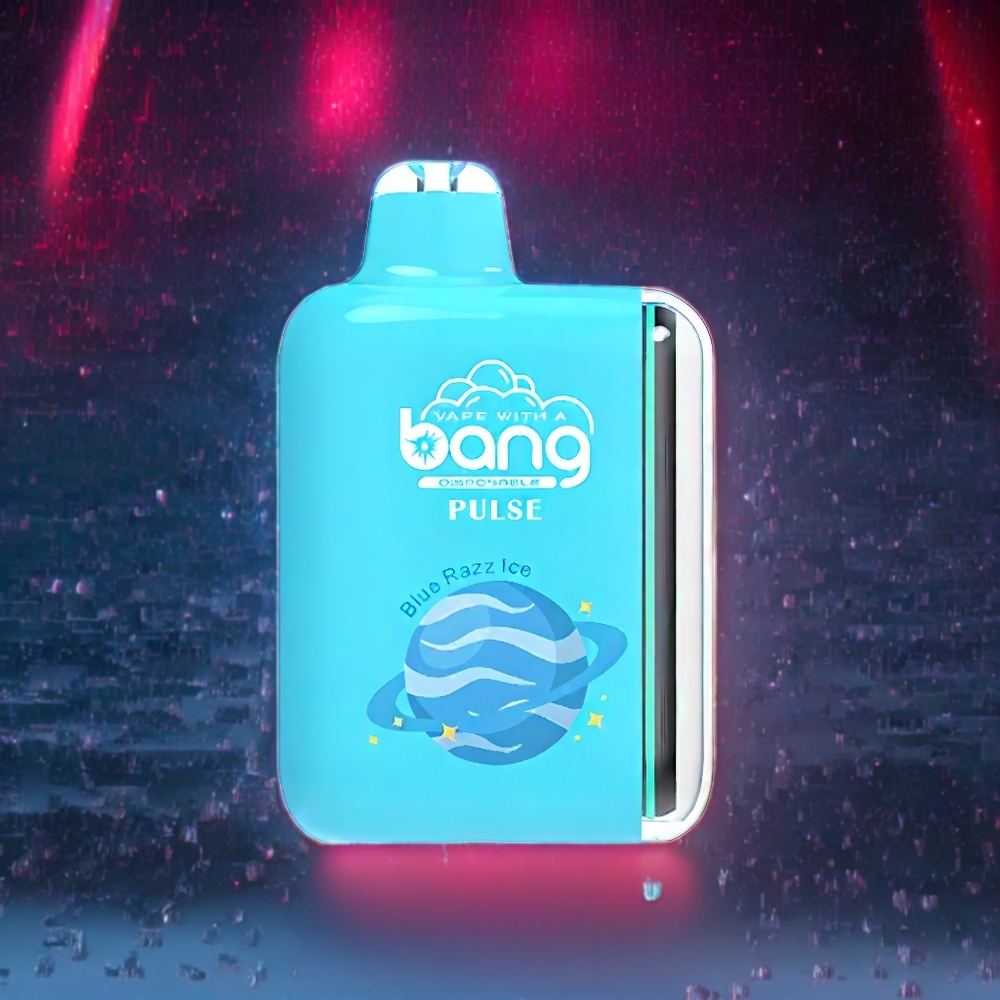 Bang Pulse 18000 Puffs France grossiste Vape jetable - Type-C, 650mAh, 26ml, 5% Nicotine, Mesh Coil 1.0 ohm, Bleu Framboise Glacée