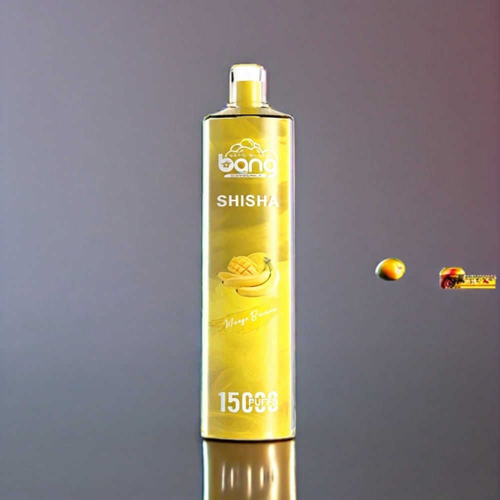 Bang Shisha 15000 Puffs Vape jetable France Grossiste - Jus de 23ml, Port Type-C, 600mAh, Mangue Banane