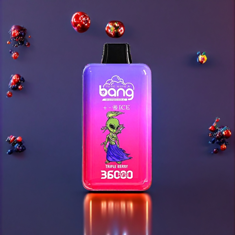 Bang 36000 Ice Level Dispositif jetable Triple Berry France Grossiste - 36000 Puffs, 36ml, 850 mAh, 1.0 Ohm Mesh Coil